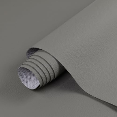 Marine Vinyl Fabric Waterproof Soft Leather Material 55"×180" Gray - color: Grey, size: 55"W x 180"L