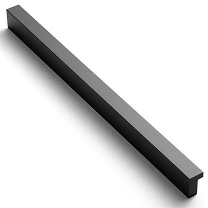 Goo-Ki Cabinet Handles 12 PCS - Black Drawer Pulls 7-1/2 in (192mm) Hole Centers - Tilted Solid Drawer Handles for Kitchen Cabinet Pulls - Finger Pull - color: Matte Black, size: 7-1/2 Inch Hole Center