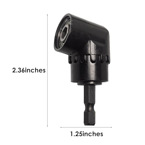 105 Degree Right Angle Drill Adapter 1/4 Inch Hex Bit Driver Attachment - color: Black, size: 1 Pcs