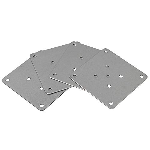 RDEXP 4X Leg Mounting Plates 8x8cm Furniture Leg Attachment Iron Plates Hole Dia 5mm