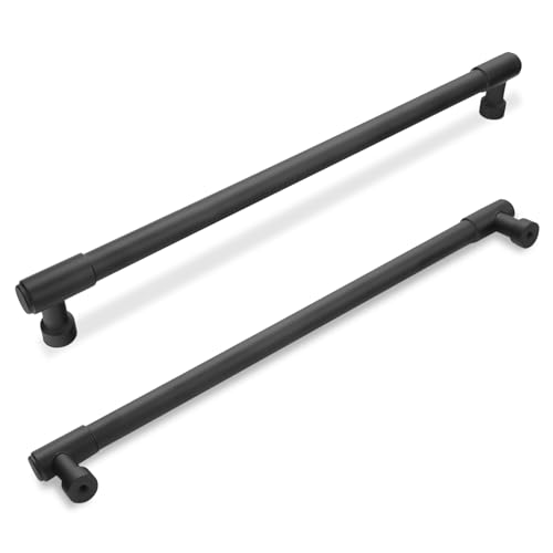 10 Pack 12-5/8 Inch(320mm) Kitchen Cabinet Handles Matte Black Cabinet Pulls Alloy Drawer Pulls Solid Cabinet Hardware - color: Matte Black, size: 12-5/8'' Hole Center(320mm)