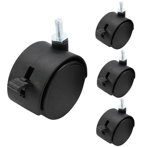 4pcs 2 Inch Swivel Caster Wheels with Brake, M6 Threaded Stem - style: 2 Inch with Brake-M6 Threaded Stem