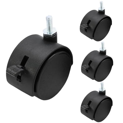 4pcs 2 Inch Swivel Caster Wheels with Brake, M6 Threaded Stem - style: 2 Inch with Brake-M6 Threaded Stem