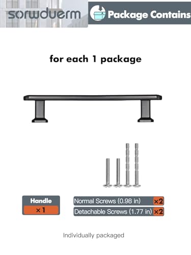 SORWDUREM 5 Pack 5 Inch(128mm) Black Cabinet Pulls Drawer Pulls Kitchen Hardware Cupboard Kitchen Hardware Cabinet Handles - color: Black, size: 5"(128mm) Hole Center