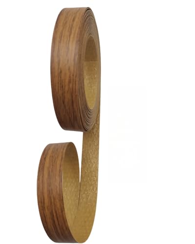 HGKJHFmelamine Edging Tape. pre Coated with hot melt Adhesive Flexible Veneer Edge Edging, Used for Cabinet and Furniture Maintenance (No14-Warm Brown Oak Color, 1.81cm*20ft) - color: No14-Warm brown oak color, size: 1.81cm*20ft