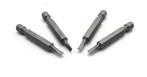 TEMO 25p 1/8" Flat Slotted 2" Long Screwdriver Insert Bit, Impact S2 Steel - size: 25p Slot 1/8" 50mmL(2"L)