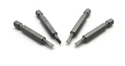 TEMO 25p 1/8" Flat Slotted 2" Long Screwdriver Insert Bit, Impact S2 Steel - size: 25p Slot 1/8" 50mmL(2"L)