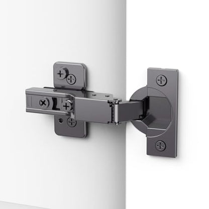 Chibery 50 Pack Frameless Half Overlay Soft Close Concealed Hinges, Black Titanium Plated, Self Closing, 105° Open Angle 3D Adjustment, Stop 85 ＆ 105 Degrees, Clip On, Stainless Steel for Cabinet Door - size: Half Overlay
