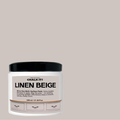 CHALK IT! All-in-One Multi-Surface Chalk Paint for Furniture & Cabinets - No Sanding, No Primer, Built-In Top Coat Water-Based, Low-Odor, Fast-Drying, Matte Finish (Linen Beige) - color: Linen Beige
