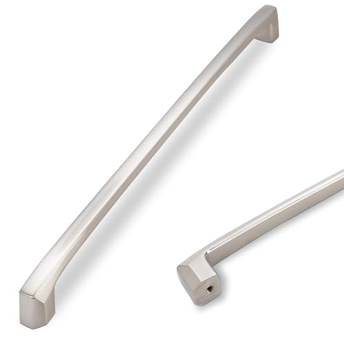 COTYKILEY 10 Pack 10Inch(254mm) Brushed Satin Nickel Kitchen Cabinet Handles Silver Cabinet Pulls Cabinet Door Handles Kitchen Cabinet Hardware - color: Brushed Satin Nickel, size: 10" Hole Center（254MM）