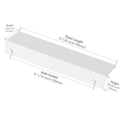 Rergy 10 Pack 5" Cabinet Pulls White Finger Pulls for Cabinets - color: White, size: Hole Center: 5in(128mm)