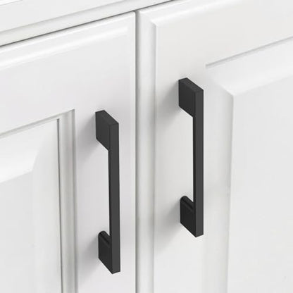 9BUILD 10 Pack Matte Black Cabinet Pulls 3.75 Inch Black Kitchen Cabinet Handles, Cabinet Hardware for Cupboard Drawer Pulls - color: Matte Black, size: 3.75"/96MM Hole Center, style: 10 Pack