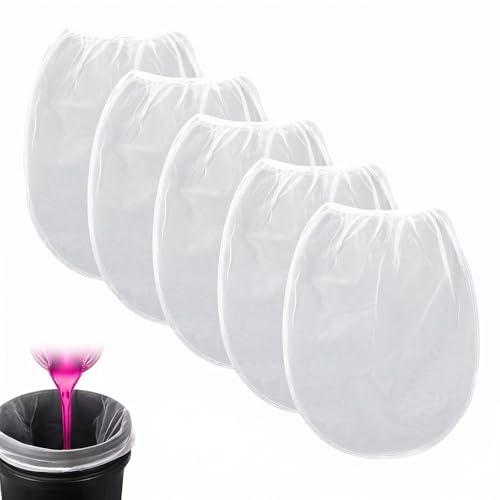 Paint Strainer Bag Paint Strainer Bags Paint Strainer 5 Gallon Paint Filter with Elastic Top Opening Mesh Bag White Mesh Bag Filters for Paint Gardening Hydroponics Painting 5Pcs