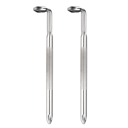 HARFINGTON 2PCS Offset Screwdriver PH2/PH2 Right Angle 90 Degree Screw Driver Double Ended L-type 4.13" Length Hand Tool for Repair, Silver - size: PH2/PH2, 4.13", style: L-type
