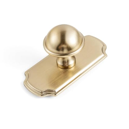 6Pack Champagne Bronze Cabinet Knobs with Backplate Drawer knobs - color: Champagne Bronze, style: Wide-Scalloped