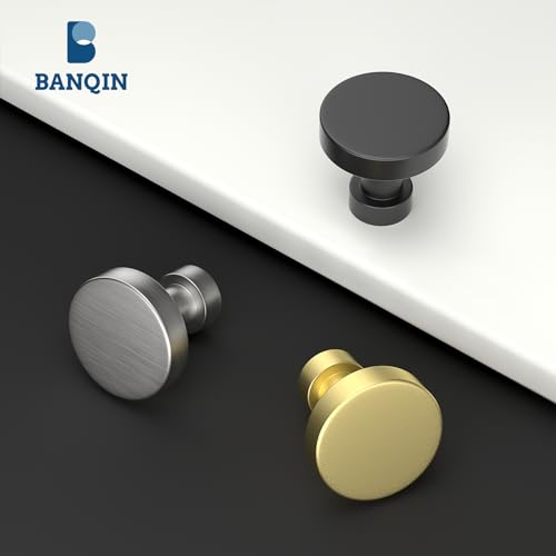 20 Pack Black Cabinet Knobs Kitchen Cabinet Hardware Round Drawer Knobs Matte Black Knobs and Pulls for Kitchen Cabinets - color: Black, size: 20 Pack