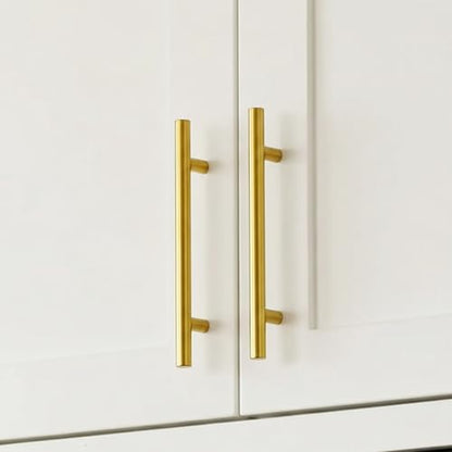 Goldenwarm 10 Pack 2-1/2" Gold Cabinet Handles Brushed Gold Cabinet Pulls - color: Gold, size: 2-1/2 Inch Hole Centers
