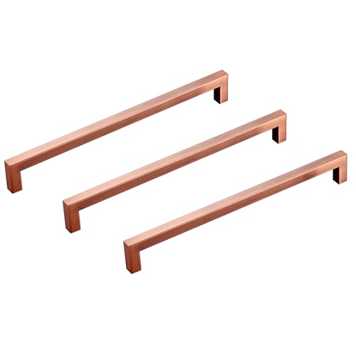 30 Pack Antique Copper Kitchen Cabinet Handles 8 Inch Stainless Steel Square Cabinet Pulls Drawer Handles Kitchen Hardware for Cabinets - color: Antique Copper, size: 8 inch hole center (203mm)