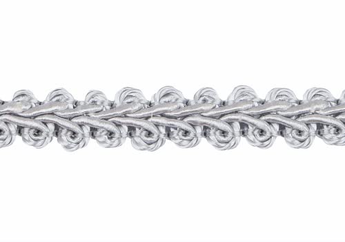 BEL AVENIR Braid Trim Silver 1/2 inch 13.6 Yards French Gimp Trim - color: Sliver