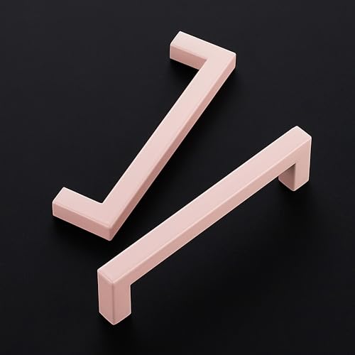 Ravinte Pink Square Cabinet Handles Drawer Pulls,5 Inch,5 Pack - color: Pink