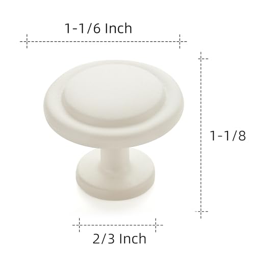 Ravinte White Round Cabinet Knobs,Zinc Pulls,1-1/4 Inch,30 Pack - color: White
