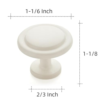 Ravinte White Round Cabinet Knobs,Zinc Pulls,1-1/4 Inch,30 Pack - color: White