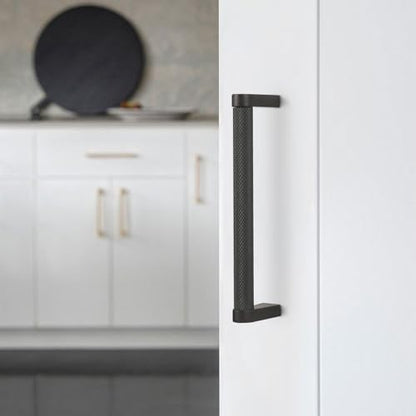 10 Pack 5 Inch Matte Black Kitchen Cabinet Handles Knurled Cabinet Pulls Black Drawer Pulls Kitchen Hardware - color: Matte Black, size: 5'' Hole Center(128mm)