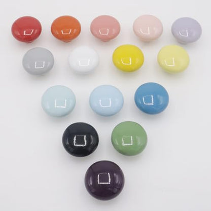 10-Pack Ceramic Cabinet Knobs Dark Purple 32mm Round Drawer Pull - color: Dark Purple