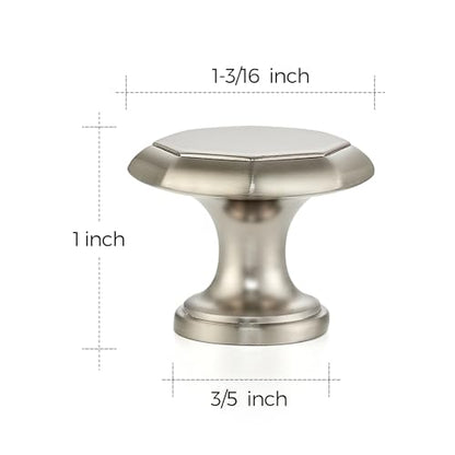 Ravinte Brushed Nickel Single Hole Round Cabinet Knobs,Zinc Pull,10 Pack - color: Brushed Nickel