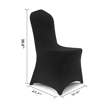 Peomeise Stretch Spandex Chair Cover for Wedding Party Dining Banquet Event (Black, 25) - color: Black, size: 25PCS
