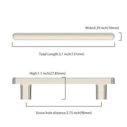 Asidrama 10 Pack 3.75 Inch(96mm) Brushed Satin Nickel Kitchen Cabinet Handles, Cabinet Pulls Kitchen Cabinet Hardware for Cupboard Drawer Pulls - color: Brushed Satin Nickel, size: 3.75" Hole Center, style: 10 Pack