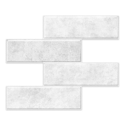 10 Sheets Thicker Design Peel and Stick Backsplash, Self Adhesive Wall Tiles, Stick on Backsplash for Kitchen and Bathroom, 12"x9.8",Light Gray - color: Grayish White