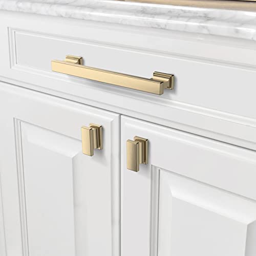 Asidrama 10 Pack Brushed Brass Kitchen Cabinet Knobs Dresser Knobs Drawer Knobs Cabinet Hardware Zinc Knobs for Dresser Drawers - color: Brushed Brass, style: 10 Pack