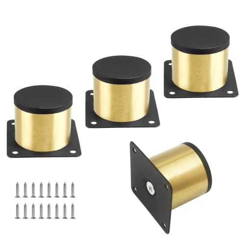 Gold Set of 4 Stainless Steel Furniture Legs 2 Inch/ 50 mm - size: 2 Inch