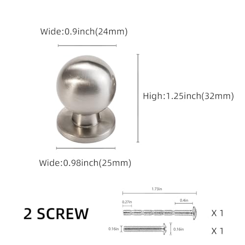 10 Pack Brushed Satin Nickel Kitchen Cabinet Knobs - color: Brushed Satin Nickel, size: Standard