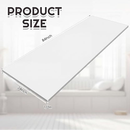 Amylove 1 Pack Upholstery Foam Sheet, 1/2" X 24" X 84",White - color: White, size: 1/2" X 24" X 84"
