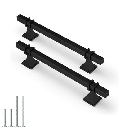 25 Pack 6-1/4 Inch Black Cabinet Handles Matte Black Cabinet Pulls - color: Black, size: 6-1/4 inch (160mm) Hole Center Pull