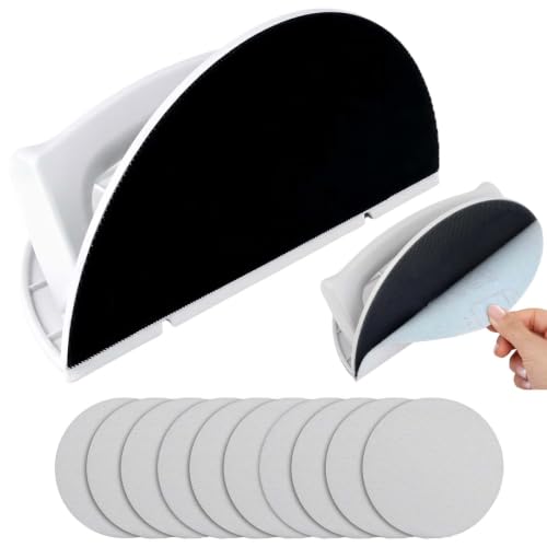 Drywall Corner Sander Multifunctional Semi-Circular Angle Sanding Sandpaper Tool, with 10Pcs 7 Inch Sanding Discs 240 Grit Round Sandpaper Assortment for Corners and Wall Sandings Cleaning - size: 7-inch Sanding Blocks