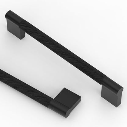 Asidrama 10 Pack 6.3 inch Matte Black Knurled Cabinet Handles - color: Matte Black, size: 6.3" Hole Center(160mm)