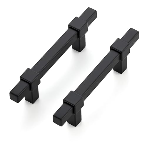15 Pack Black Cabinet Handles, 3" Hole Center Drawer Pulls Cabinet Hardware - color: Black, size: 3 Inch Hole Center