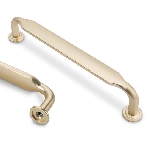 10 Pack 5 inch Brushed Brass Kitchen Cabinet Handles - color: Brushed Brass, size: 5'' Hole Center(128mm)