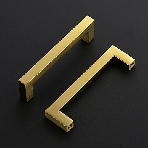 Ravinte Gold Cabinet Pulls, 10 Pack 4-1/2 in Kitchen Cabinet Handles - size: 4-1/2 in Hole Center