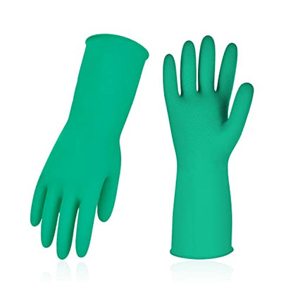 Vgo... Latex Reusable Household Gloves,Cleaning Gloves,Long Cuff (HH4601,S) - color: Green, size: Small