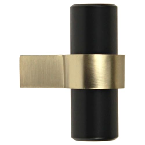 Design House Emery Cabinet Knob, Matte Black, Satin Gold - color: Matte Black/Satin Gold, size: One-Size Knob 5-Pack, style: Emery