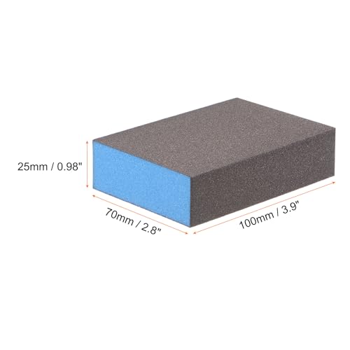 HARFINGTON 8pcs Sanding Sponge Blocks #220 (800-1000 Grits) Wet/Dry Hand Sanding Sponges, 100x70x25mm Foam Sanding Block Pad for Polishing Kitchen Metal Wood Drywall Furniture, Brown&Blue - color: Brown, Blue, size: 800-1000 Grits