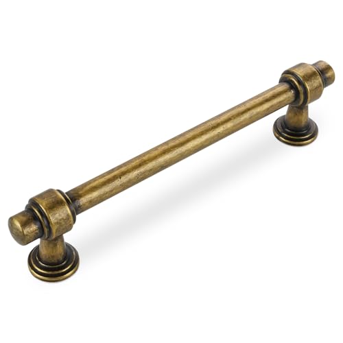 Antique Brass Kitchen Cabinet Pulls 5 Inch 10 Pack - color: Antique Brass, size: 5" Hole Center(128mm)