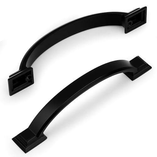Probrico 5 Pack 3-3/4 Inch Matte Black Cabinet Pulls Solid Zinc Alloy - color: Matte Black, size: 3-3/4" Hole Center(96mm)