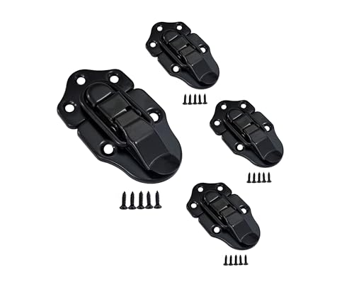 QCAA Toggle Hasp Latch for Small Metal Box, 38mm x 70mm, Black, Made in Taiwan, 4 Pack - color: Black, size: 4 Pack