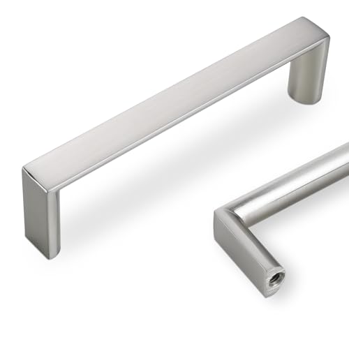 Brushed Satin Nickel Kitchen Cabinet Pulls 3-3/4 Inch 10 Pack - color: Brushed Satin Nickel, size: 3-3/4'' Hole Center(96mm)