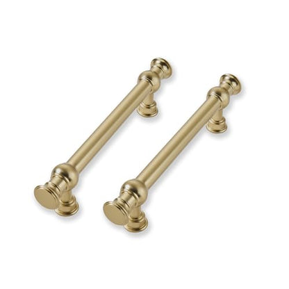 2 Pack 3-1/2 Inch Hole Center Brushed Brass Cabinet Pulls-Heavy Duty Solid Cabinet Handles Suitable for Cabinets, Dressers, Kitchens and Bathroom cabinets - color: Brushed Brass, size: 3-1/2 Inch hole center, style: 2-Pack